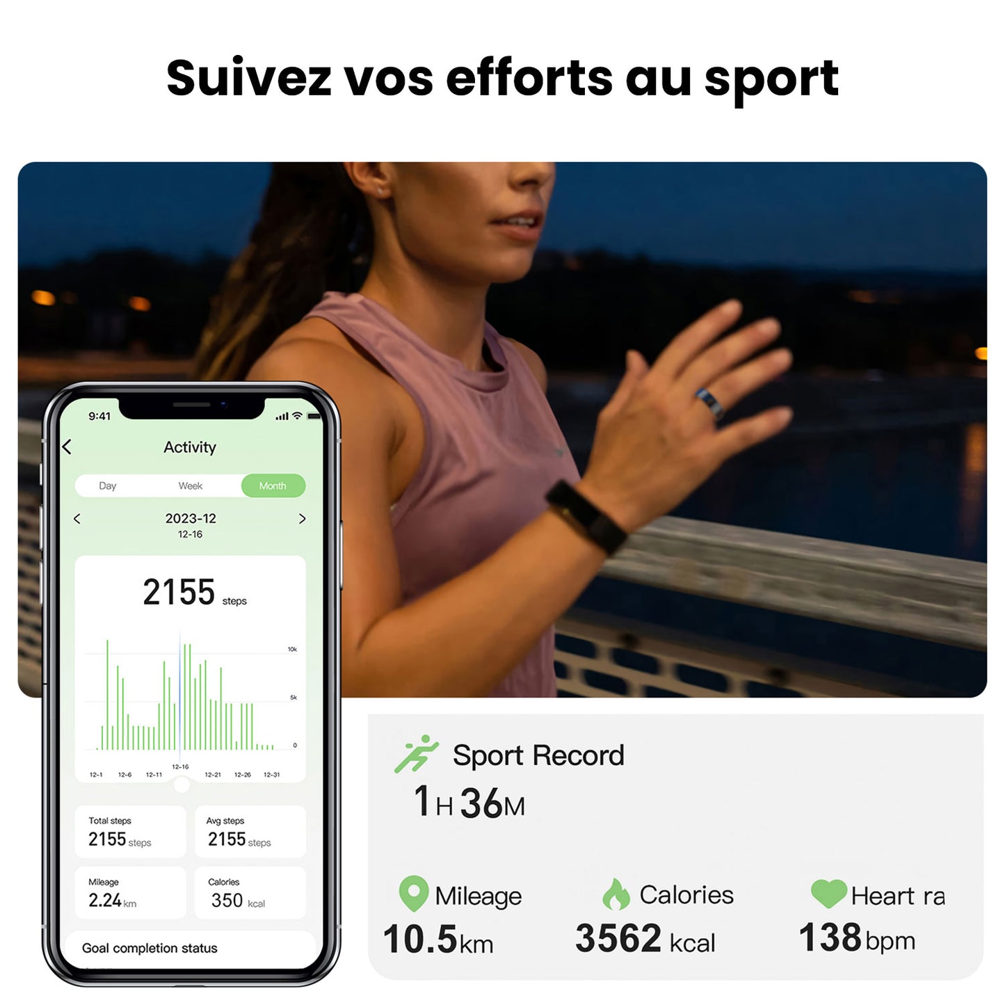 Anneau intelligent de surveillance de la santé | Étanchéité IP68
