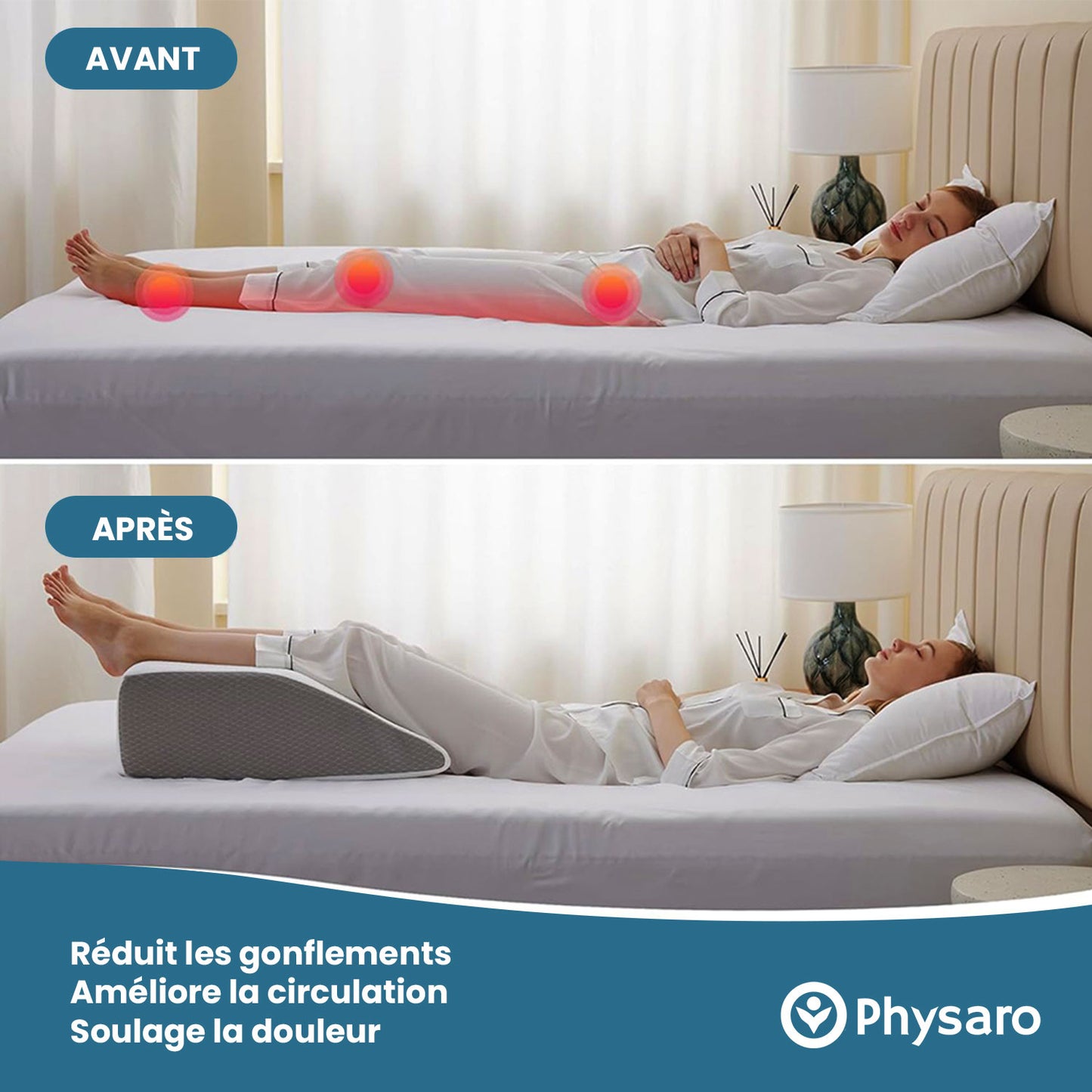 Coussin élévateur pour jambes lourdes