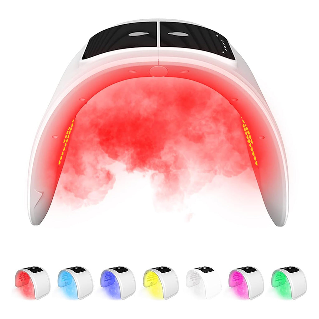 Appareil de soin du visage avec masque LED et brumisateur