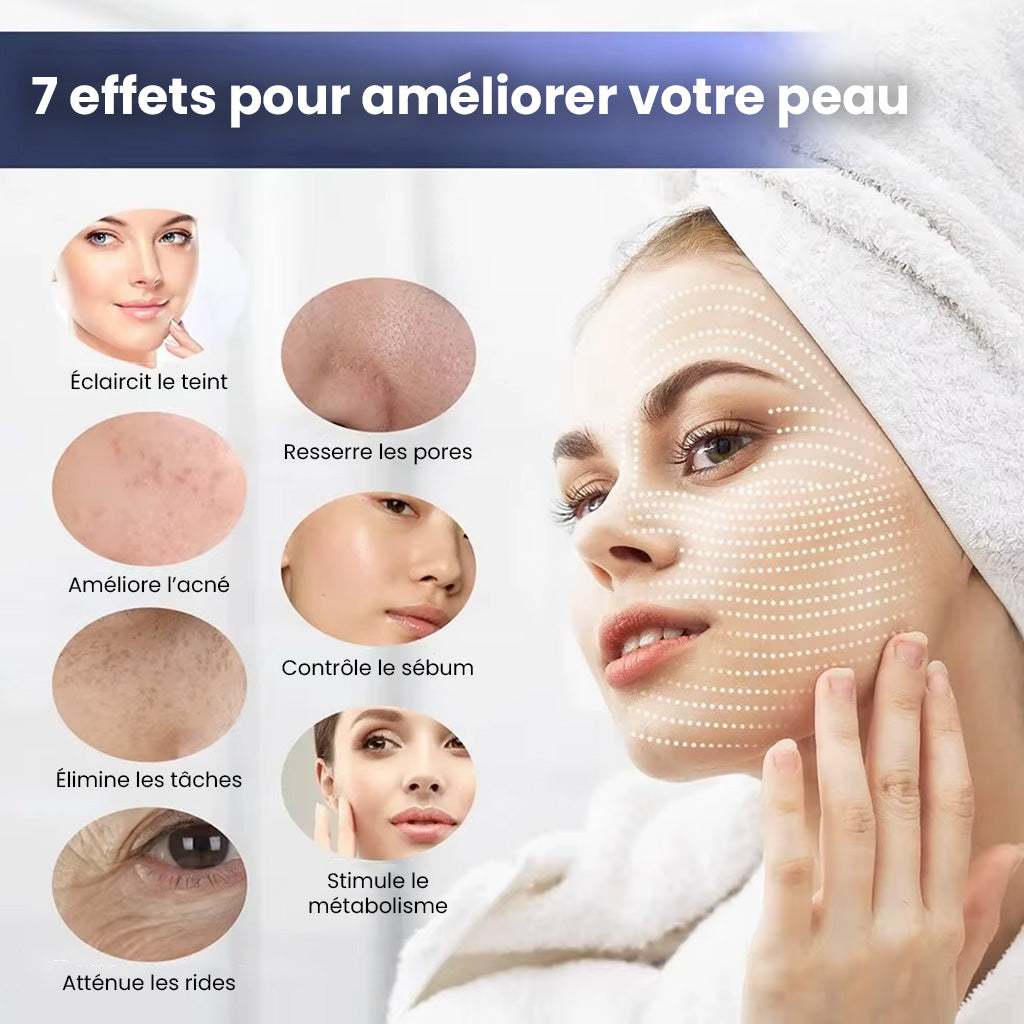 Appareil de soin du visage avec masque LED et brumisateur