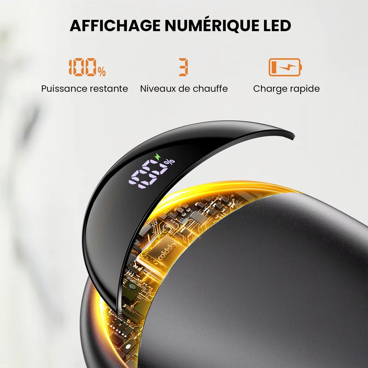 Lot de 2 chauffe-mains électriques magnétiques | Format de poche rechargeable