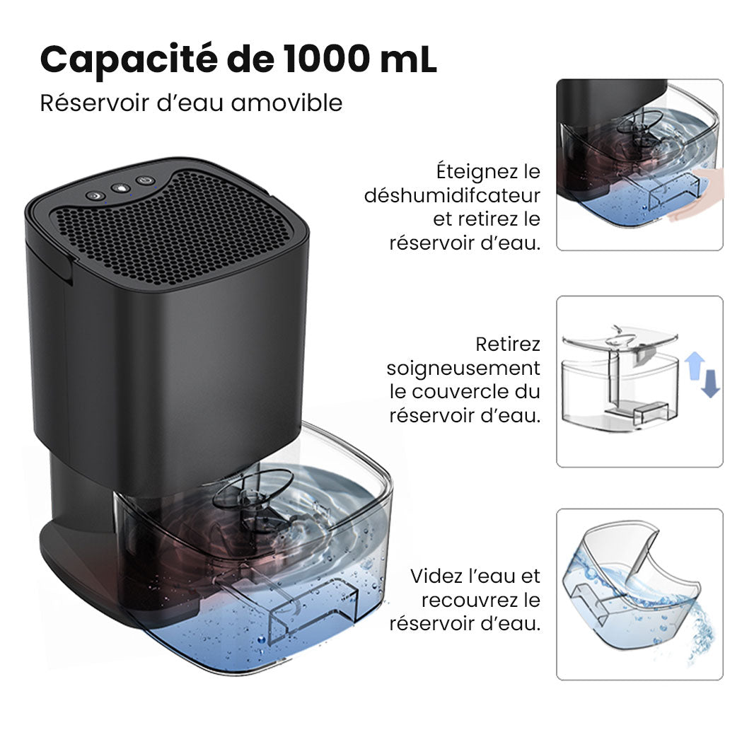 Déshumidificateur d’air portable & silencieux