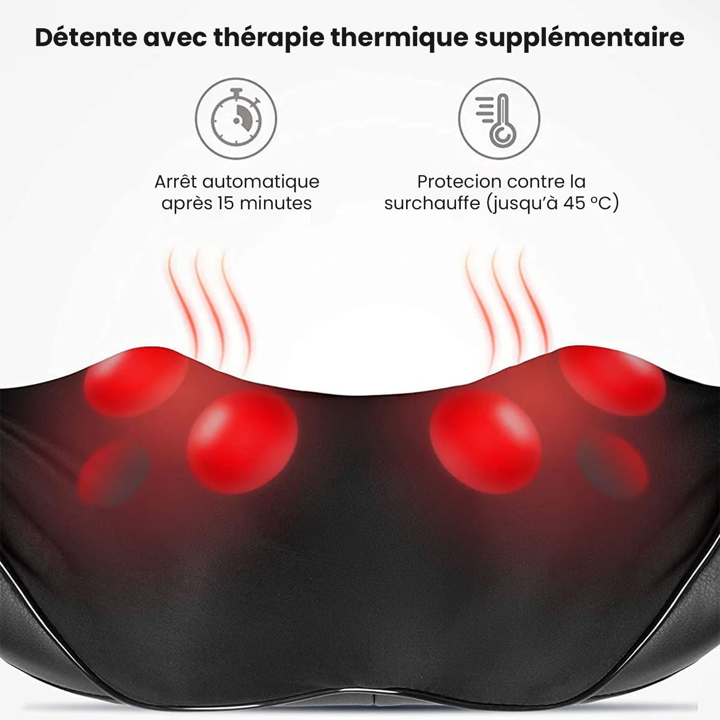 Masseur chauffant Shiatsu pour cou, nuque & épaules