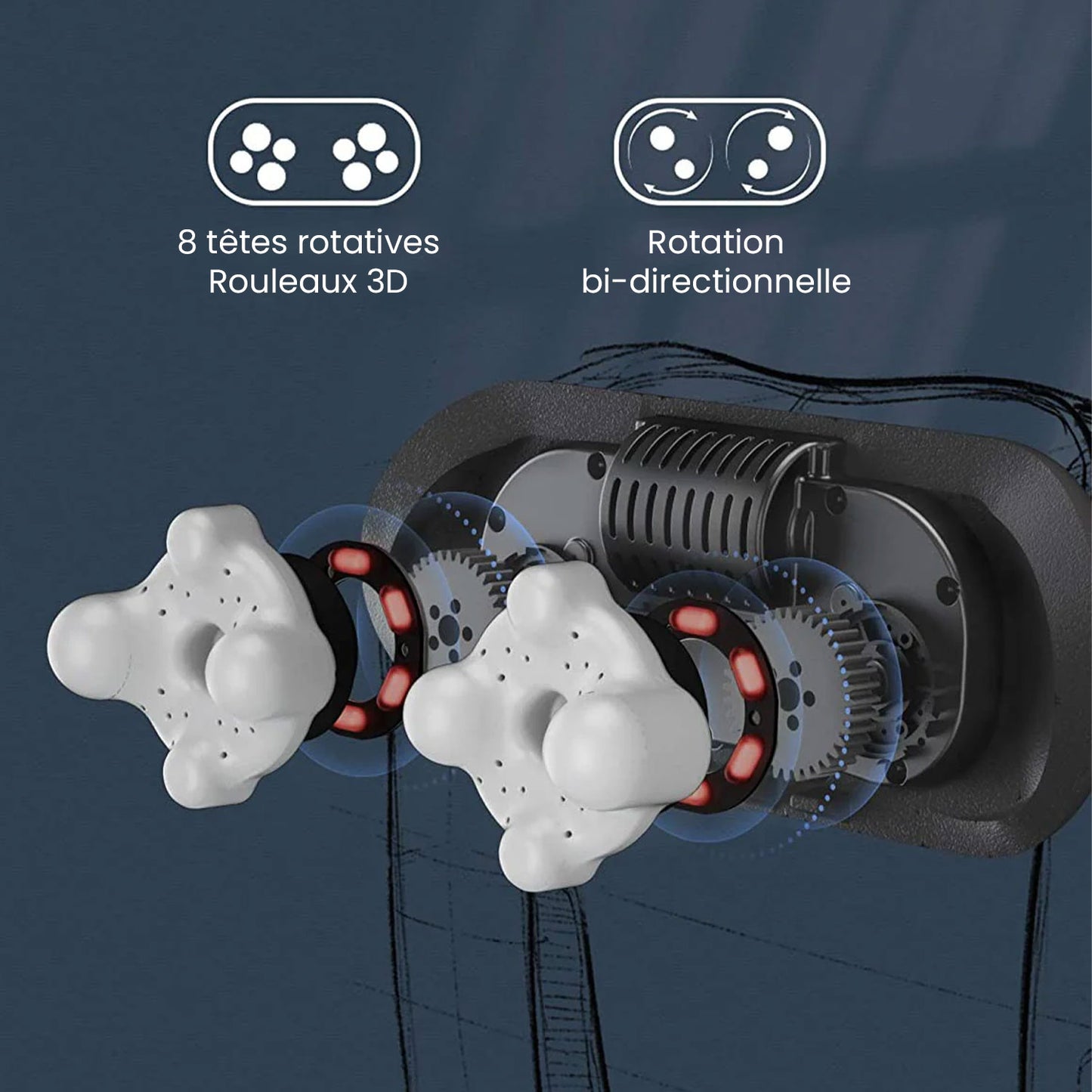 Masseur chauffant Shiatsu pour cou, nuque & épaules