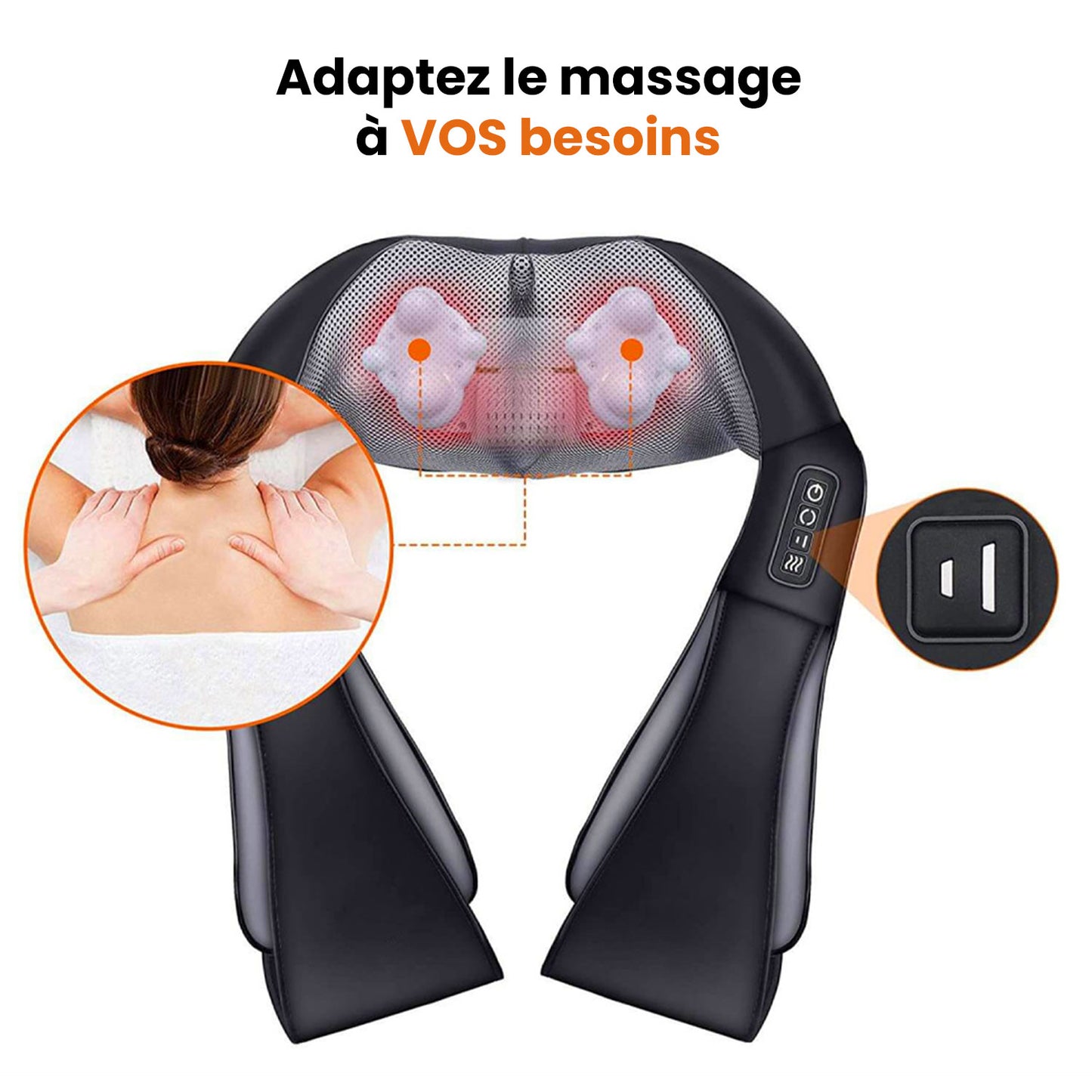 Masseur chauffant Shiatsu pour cou, nuque & épaules