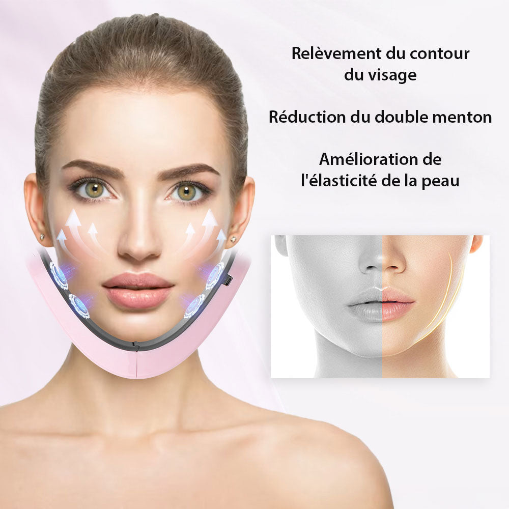Masseur Facial Électrique 4 en 1 | Technologie LED & EMS pour une Peau Radieuse