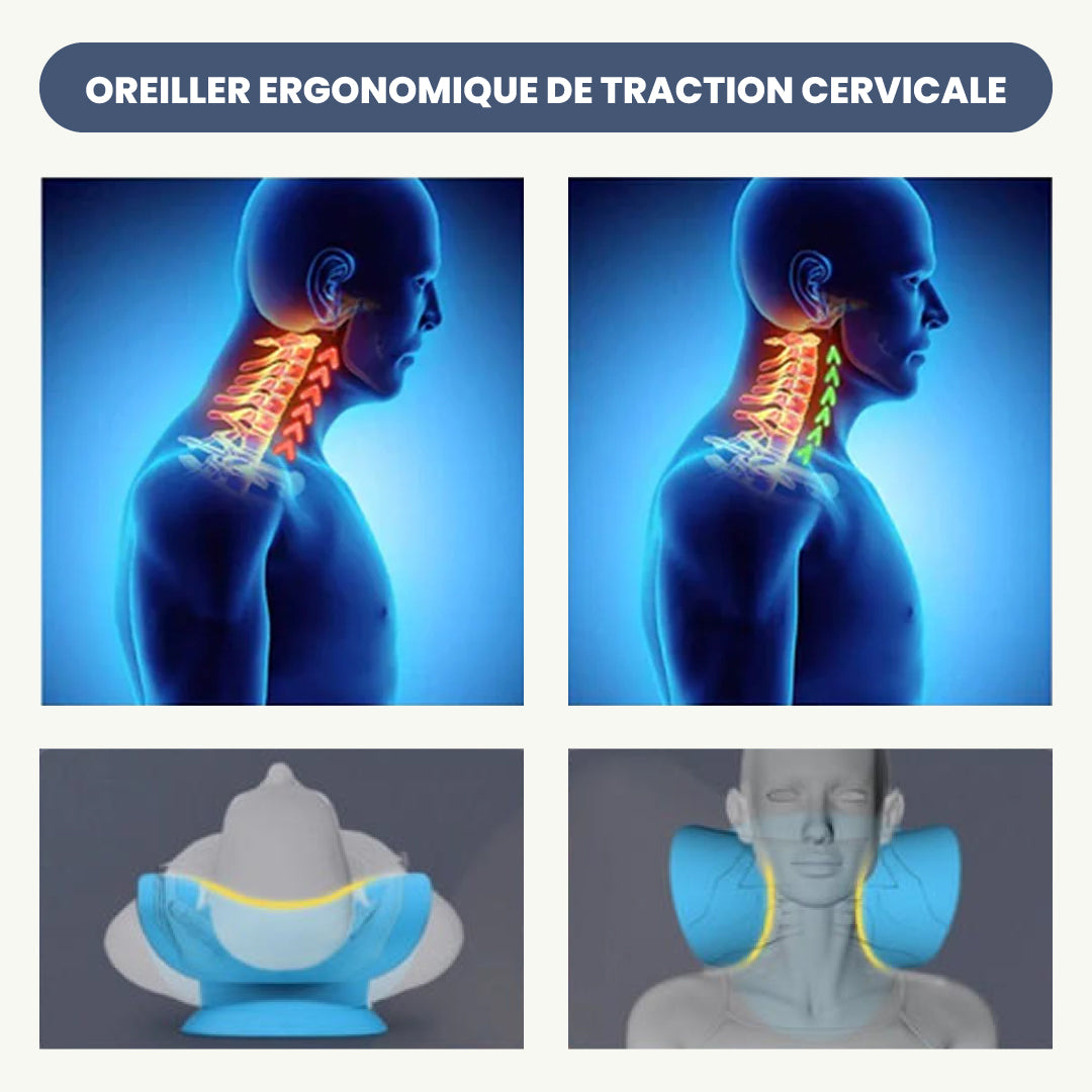 Oreiller de traction cervicale | Soulagement de douleurs | Alignement de la colonne vertébrale